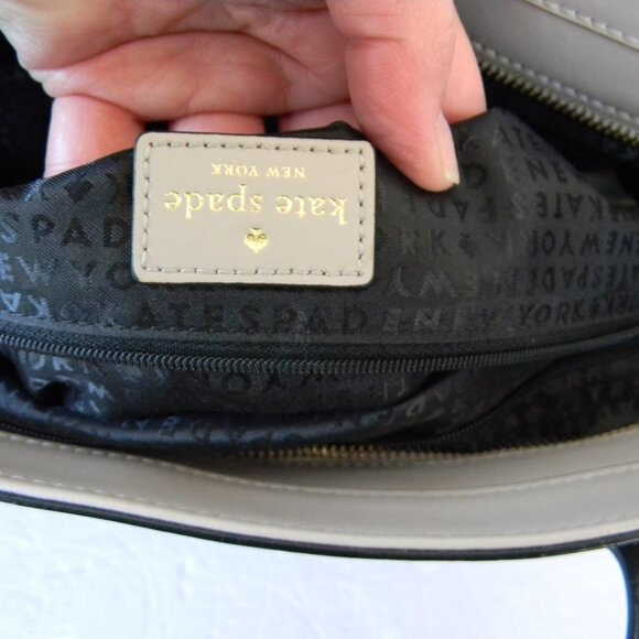 Kate Spade Sawyer Street LARGE COLORBLOCK CREAM/BLACK LEATHER TOTE - Picture 9 of 9